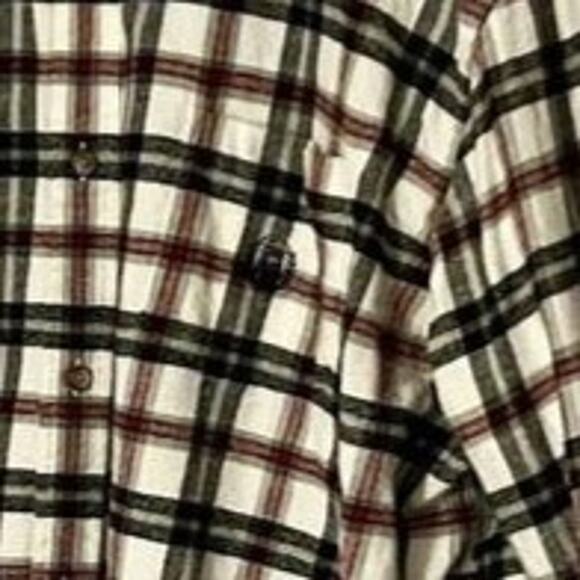 Chaps Flannel Shirt Mens Size XXLT Black Red Plaid Long Sleeve Button Collar - Picture 5 of 7